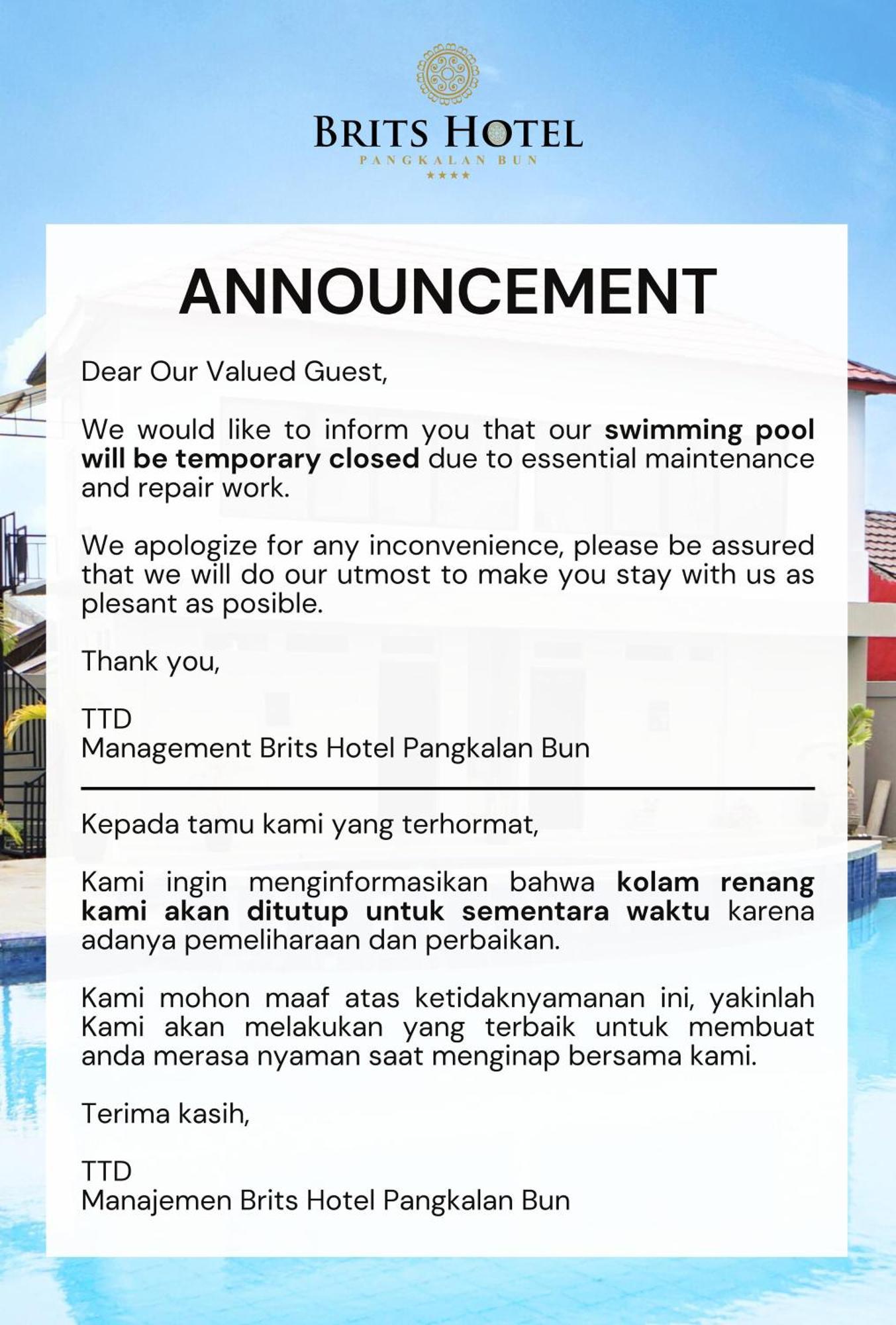 Brits Hotel Pangkalanbuun Exterior photo